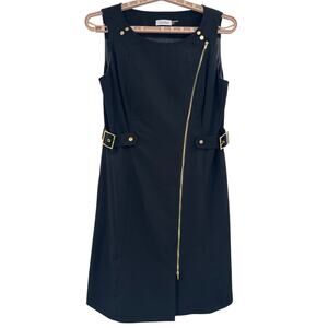 Calvin Klein event party front zipper black drees size 12 RN #54163